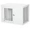 2-in-1 Dog Cage and Side Table, with Two Lockable Doors, for Medium Dogs - White