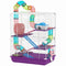 5 Tiers Hamster Cage Portable with Exercise Wheels Play Tube Water Bottle Dishes House Ladder for Gerbils, Purple
