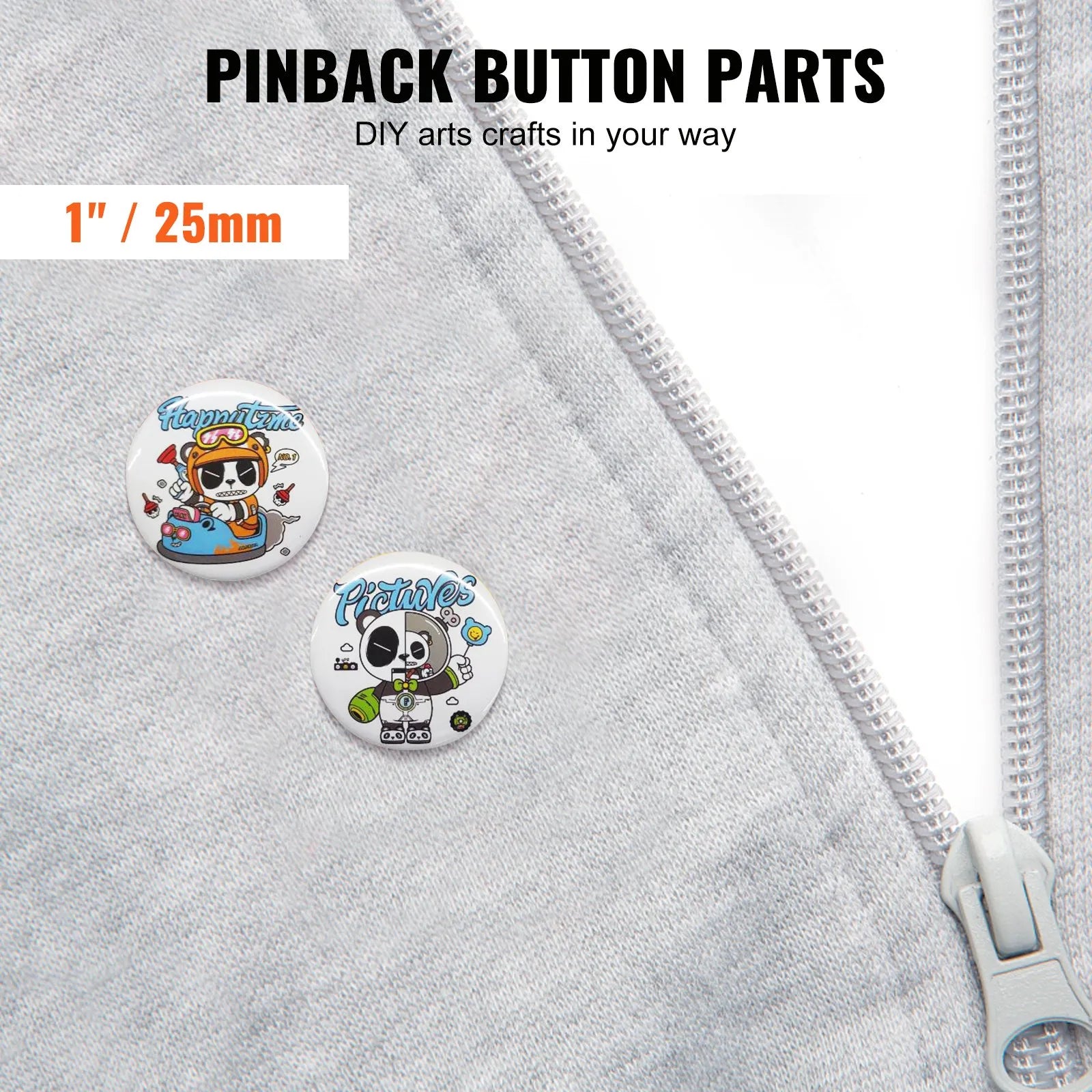 VEVOR 1" 25mm Button Badge Parts Supplies for Button Maker Machine 500 Sets