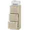 3 Drawer Filing Cabinet with Lock, Boho File Cabinet for A4 Letter Size Files with Decorative Rattan Accents, Oak