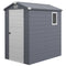 4.5' x 6' Plastic Garden Storage Shed with Latch Door, Vents, Sloped Roof, Dark Grey