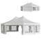 21' x 29' Wedding Event Party Tent, High Peak Decagonal Outdoor Gazebo Canopy with Removable Walls, Ropes and Stakes, White