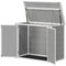 41 Cu. Ft. Outdoor Storage Shed, Outdoor Horizontal Trash Can Storage with Chain Lid, Lockable Storage Box, Grey