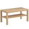2 Tier Coffee Table with Storage Shelf, Rectangular Center Table for Living Room, Home Office Furniture Nature Wood