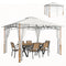 10' x 12' Patio Gazebo, UPF50+ Double Roof Outdoor Gazebo Canopy Shelter with Netting for Backyard, Patio, Cream White