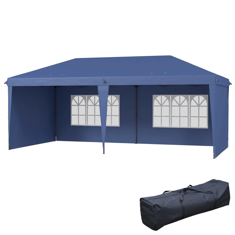 10' x 20' Outdoor Pop Up Canopy Tent Party Tent Instant Shelter W/ Carrying Bag, Blue