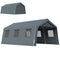 20 x 13 ft Carport, Portable Garage with Roll-Up Door and Windows, PE Canopy, Steel Frame, Dark Grey