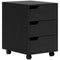 3 Drawer File Cabinet, Vertical Filing Cabinet with Wheels, Mobile Printer Stand with Storage for Home Office, Black