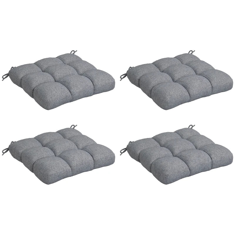 4-Piece Seat Cushion Pillows Replacement, Patio Chair Cushions Set with Ties for Indoor Outdoor