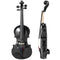 4/4 Full Size Violin, Wood Acoustic Violin Set for Beginners, Adults, with Case, Rosin, Shoulder Rest, Black