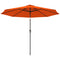 10' x 8' Round Market Umbrella, Patio Umbrella, Outdoor Parasol with Crank Handle, Tilt for Garden, Bench, Lawn, Orange