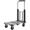 330 lbs Heavy Duty Hand Truck, Folding Trolley, Dolly with Adjustable Handle and Extendable Platform, Silver and Black
