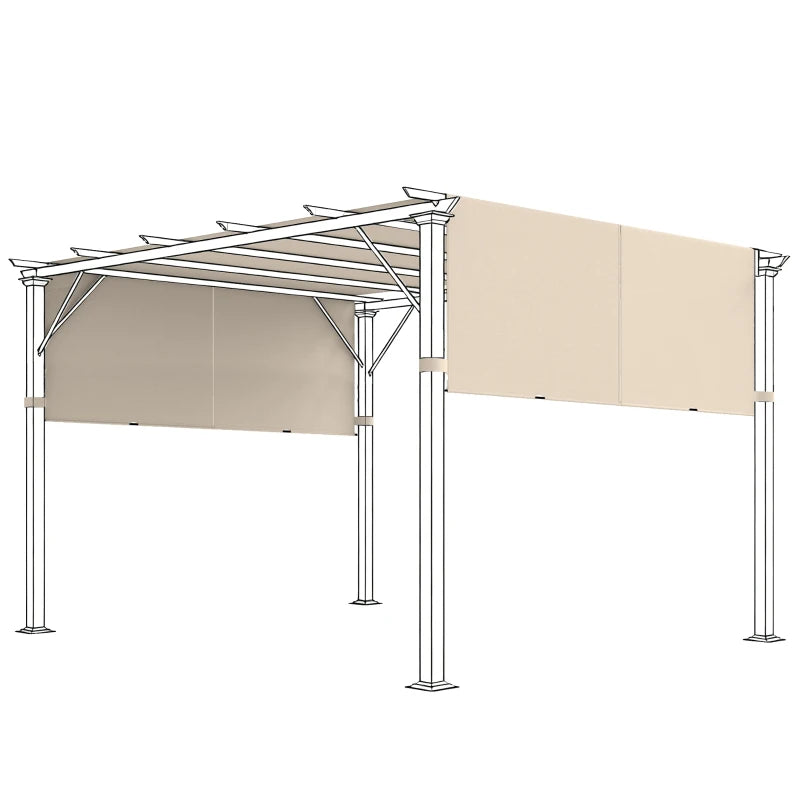 2 Pcs UV Protection Pergola Replacement Canopy, Pergola Shade Cover, Easy to Install, for 10' x 11.8' Pergola, Khaki