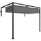 10' x 7' Lean To Pergola, Metal Pergola with Retractable Roof for Grill, Garden, Patio, Deck