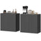 Sideboard Buffet Cabinet Set of 2, Kitchen Cabinet with Soft-Close Door and Adjustable Shelves, Distressed Black Grey