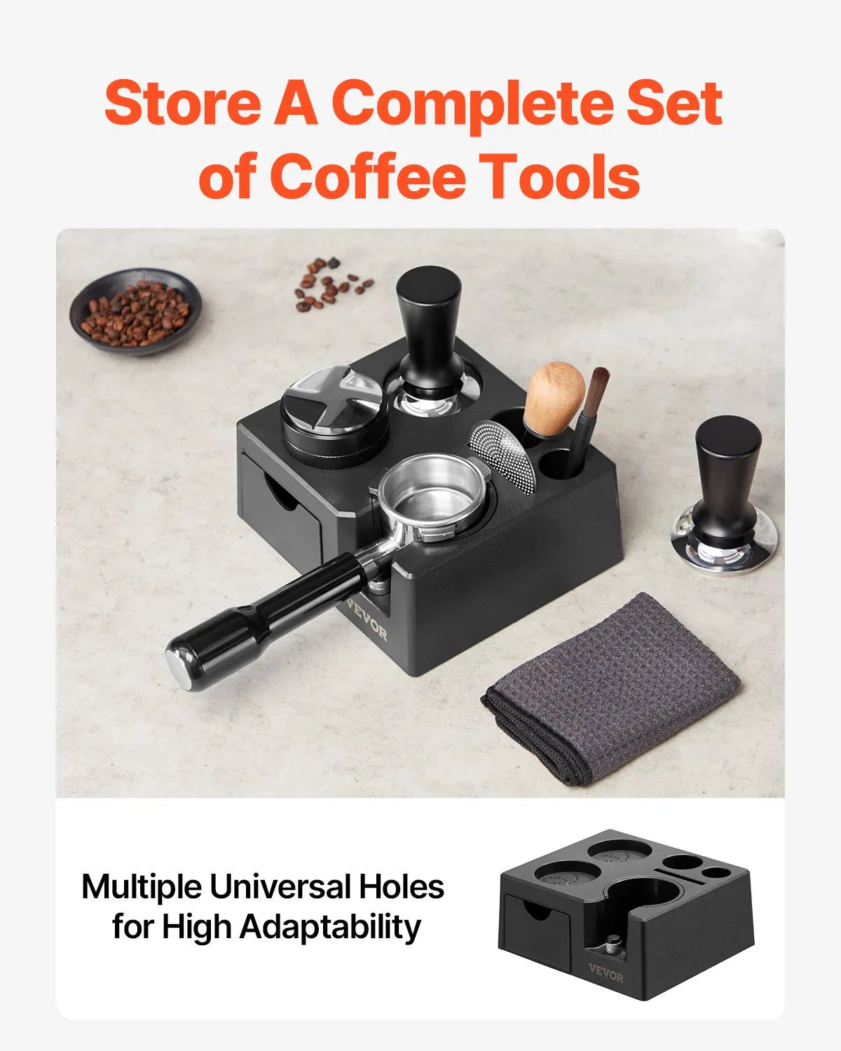 VEVOR ABS Espresso Tamping Station 51-58 mm Station with Detachable Slot