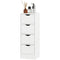 4-Drawer Bathroom Cabinet, Freestanding Narrow Storage Cabinet with Groove Handles for Small Spaces, White