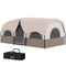 4-6 Person Camping Tent, 3 Room Cabin Tent, 3000mm Waterproof and UPF30+ with Sewn in Groundsheet and Carry Bag, Khaki