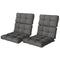 2-Piece Back Seat Cushion Replacement, Outdoor Patio Chair Cushions Set with Ties, Button Tufted, Dark Grey