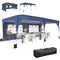 10 x 20 ft Pop Up Canopy Tent with Reflective Strips, UPF 50+ Easy up Instant Canopy with 6 Sandbags, Dark Blue