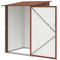 3.3' x 3.4' Lean-to Garden Storage Shed, Outdoor Galvanized Steel Tool House with Lockable Door for Patio, Teak