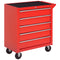 5 Drawer Roller Tool Chest, Mobile Lockable Toolbox, Storage Organizer with Handle for Workshop Mechanics Garage, Red
