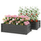 Set of 2 Galvanized Raised Beds for Garden, Outdoor Planter Box for Flowers, Herbs and Vegetables, Black