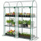 3 Tier Mini Greenhouse, Portable Greenhouse with 2 Roll-up Doors, 56.3