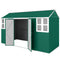 12' x 5.5' Metal Garden Storage Shed, Outdoor Tool Storage House with Lockable Door, Vents, Sloped Roof, Green