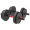 Soozier 33lbs 2-in-1 Adjustable Dumbbells Weight Set, Dumbbell Hand Weights Barbell for Body Fitness, Lifting Training for Home, Office, Gym, Black and Red