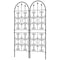 Set of 2 Metal Garden Trellis, Decorative Trellis Panels, Scrollwork Design, 150 x 50 cm, Black