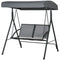 2-Seat Patio Swing Chair, Outdoor Porch Swing Glider w/ Tilting Canopy and Weather Resistant Steel Frame, Dark Grey
