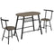 3-Piece Dining Table Set, Oval Kitchen Table and 2 Chairs, Small Breakfast Table Set with Metal Frame for Small Space, Dining Room, Living Room, 35.4