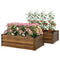 Set of 2 Galvanized Raised Beds for Garden, Outdoor Planter Box for Flowers, Herbs and Vegetables, Dark Brown