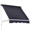 4' x 2.3' Retractable Window Door Awning Patio Canopy Outdoor Sun Shade Shelter Dark Grey