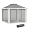 11' x 11' Pop Up Gazebo, Double Roof Foldable Height Adjustable Canopy Tent with Mesh Sidewalls, Carrying Bag, Dark Grey