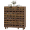 Shoe Cabinet, 20 Pair Shoe Storage Cabinet with Hollowed-Out Doors, Distressed Brown