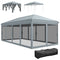10' x 20' Pop Up Canopy Tent Gazebo with Removable Mesh Sidewall Netting, Carry Bag for Backyard Patio Outdoor, Grey
