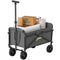 Small Collapsible Folding Garden Cart, Heavy Duty Lawn Wagon with Universal Wheels and Adjustable Handle, Grey