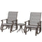 3PCs Gliding Rocking Chair & Bistro Tea Table Set, Grey
