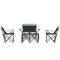 4 Piece Folding Camping Table and Chairs, Outdoor Lawn Chair Set w/ Table, Cup Holders for Hiking, Picnic, Grey