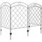 4 Pack Garden Fencing for Yard, Decorative Fence Panels as Animal Barrier and Flower Edging, Circle, Black