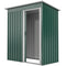 5 x 3 FT Outdoor Storage Shed with Sliding Door and Sloped Roof, Steel Frame Garden Shed Tool Equipment, Green