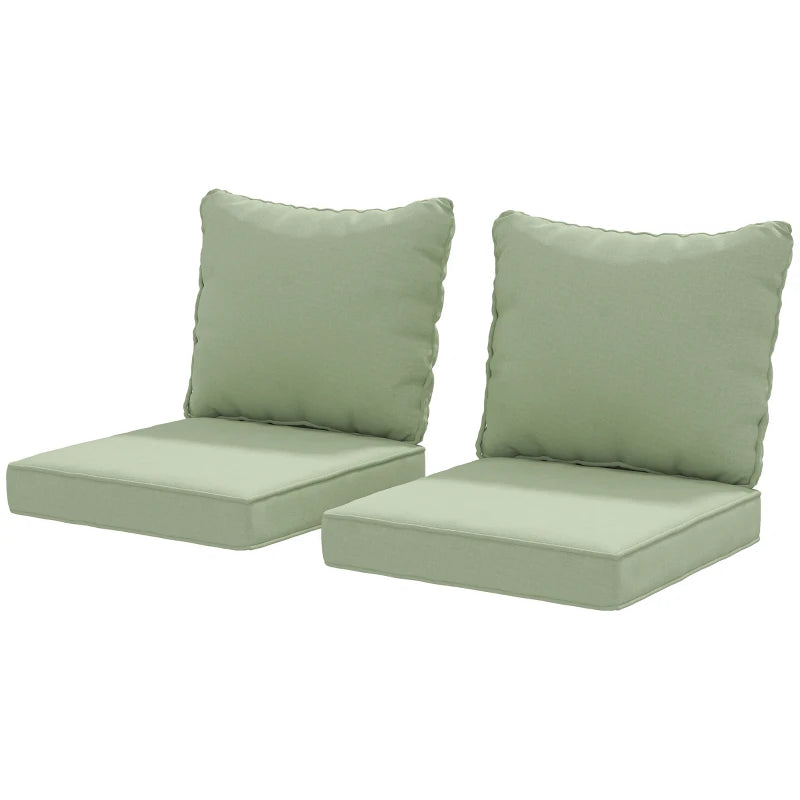 4-Piece Seat Cushion Pillows Replacement, Patio Chair Cushions Set with Back for Indoor Outdoor, Green