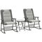 3-Piece Outdoor Foldable Rocking Chair Set, Light Grey