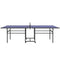Soozier Full Size Table Tennis Table, Folding Ping Pong Table with Net, Paddles, Balls and Wheels, Blue