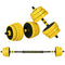 Soozier Dumbbell & Barbell Adjustable Set 66lbs Plate Bar Clamp Rod for Strength Training, Full Body Workout, Muscle Building Home Gym Sports Area Exercise Ergonomic