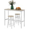 3-Piece Counter Height Bar Table and Chairs, Dining Table and Chairs Set for 2, Pub Table and Chairs