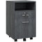 Small Filing Cabinet with 2 Drawers, Lockable Home Office Storage Cabinets on Wheels for A4, Letter Size, Grey