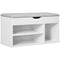 Shoe Bench Entryway Storage Rack with Padded Cushion, Hidden Storage for Hallway, Living Room, White
